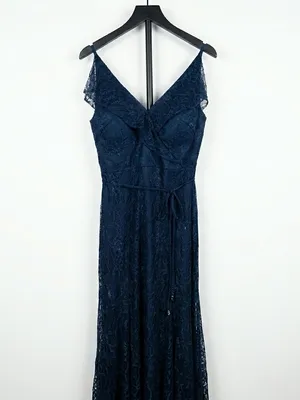 JENNY YOO Women’s Bridesmaid V-Neck Style JY519 Florentine Lace Navy Size S thumbnail 5