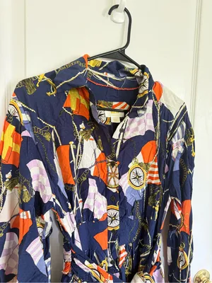 Anthropologie Maeve NEW Nautical Navy Mini Shirtdress thumbnail 6