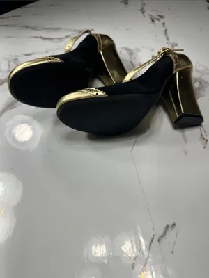 Coach Gold and Black Mary Jane Heels thumbnail 14