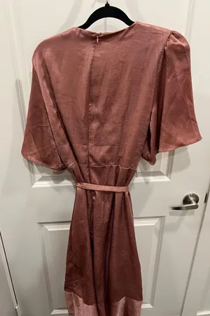 Lulus ’s wrapped up in love silk dress thumbnail 3