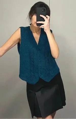 Handmade Wool Knit Sweater Vest thumbnail 1