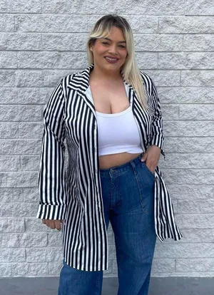 Zara Oversized long sleeve striped shirt sz xxl thumbnail 1