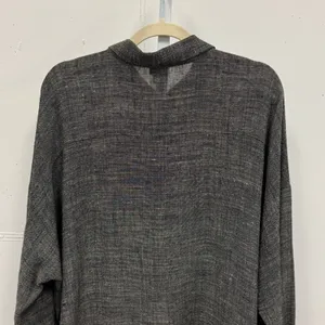 Eileen Fisher Italian Fabric Linen Blend Button Down Shirt Grey Lg Lagenlook thumbnail 7