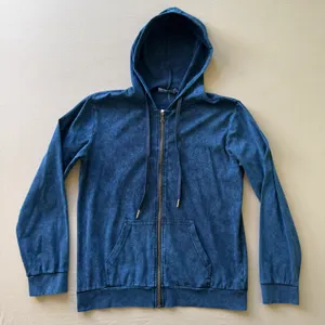Jay Basics Faux Denim Zip Up Hoodie thumbnail 1