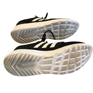 Adidas Cloud Foam BLK‎ w/WHT Stripes, Ortholite Comfort Athletic Sneakers EUC 10 thumbnail 6