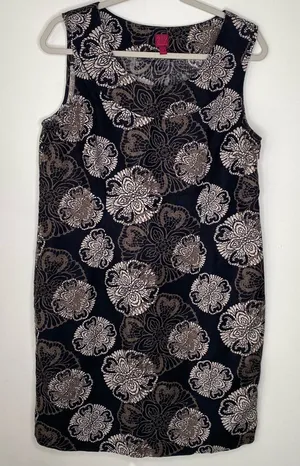 212 Collection Linen Cotton Floral Shift Dress Sz 14 thumbnail 1