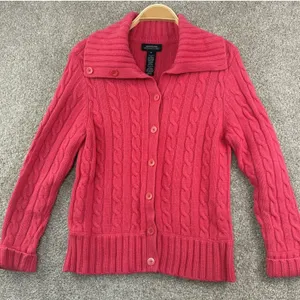 Jones New York Size S Pink Cashmere Wool Angora Cardigan Barbiecore Coquette thumbnail 2