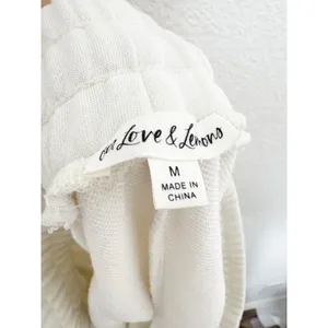 For Love & Lemons Cream Sweat Shorts Size Medium Embroidery Comfort Loungewear thumbnail 6