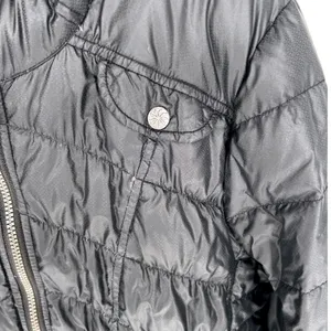 Athleta Goose Down Jacket Black XL‎ Hooded Packable Puffer GUC Mended Hole thumbnail 3