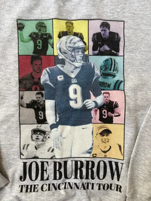 Cincinnati Bengals Joe Burrow Sweatshirt Gray Size M thumbnail 2
