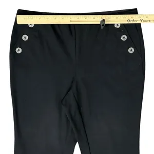 Alfani Black Stretch Button Detail Bootcut Slacks Trousers size M Professional thumbnail 8