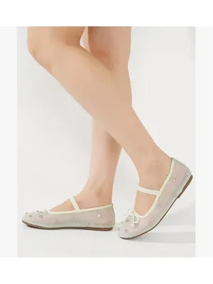 NEW Project Cloud Ballet Flats Shoes Crystal-Embellished Mesh Memory Foam 8 thumbnail 2