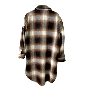 New Sweet Lovely by Jen Long Button Up Plaid Shacket M Brown Size M thumbnail 9