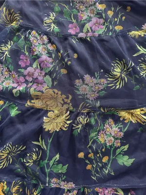 Lovely Grace Floral Tiered Maxi Dress Blue Size 3X Sleeveless Mesh Overlay Boho thumbnail 7