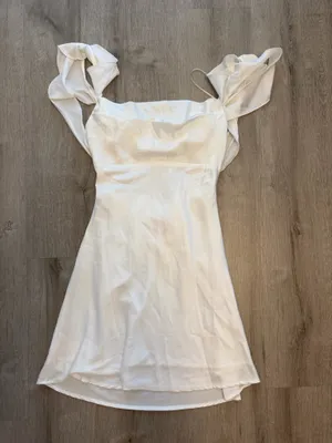 Isabelle's Cabinet White Satin Mini Dress thumbnail 4