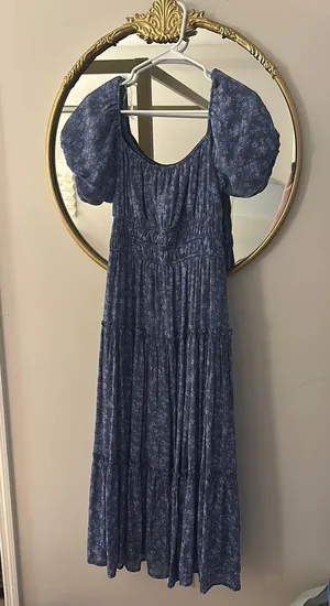 Altar'd State Dress Maxi Floral Blue thumbnail 1