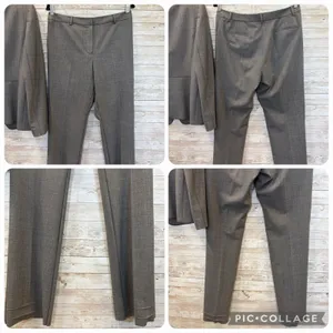 Antonio Melani Womens Pant Suit 2 Piece Gray 3 Button Raw Hem Trouser Topstitch thumbnail 5