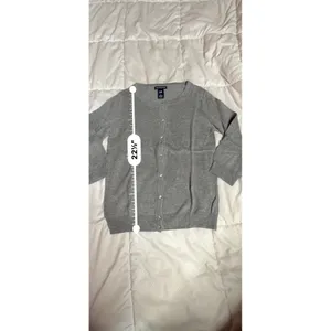 Gap Women‎ Knit Sweater Women Gray Cardigan Button Up Cashmere Blend A1-0033 thumbnail 5