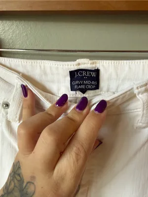 J.Crew Curvy Mid-Rise Flare Crop Jeans – White Size 29 thumbnail 4