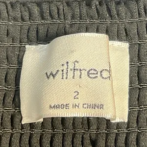 Aritzia Wilfred Novella Black Puff Long Sleeve Slit Mini Shift A-Line Dress Sz S thumbnail 4
