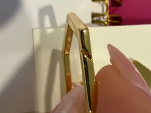 Tory Burch | Gold Plated Triple-Hexagon Drop Earrings | Large & Lightweight thumbnail 2