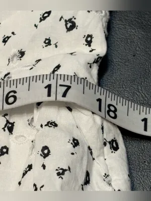 LOFT NWT White Mini Dress with Black Floral Print size 6 v-neck, ruffle sleeves thumbnail 13