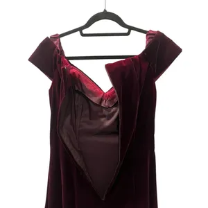 Vintage 90s NWOT Scott McClintock Velvet Size 10 Prom Maxi Dress Burgundy Formal thumbnail 8