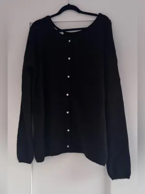 Sezane Gaspard Cardigan Black Mohair Alpaca Knit Sweater Size S thumbnail 7