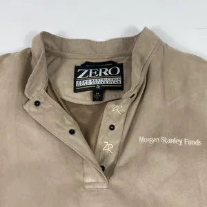 Zero Restriction Vest Womens Medium Tan Golf Made USA Morgan Stanley Snap Neck‎ thumbnail 2