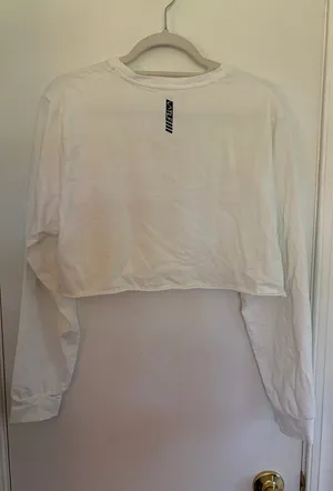 TLF Classic Long Sleeve Crop Workout Tee White Size M thumbnail 2