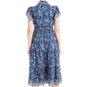MAX STUDIO Short Sleeve Midi Dress with Tie Waist, Size Medium, New w/o Tag thumbnail 3