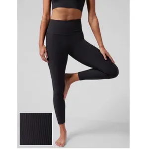 Athleta Elation Rib Tight Black High Waisted 7/8 Ribbed Leggings Small thumbnail 2
