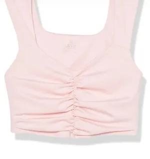EleVen by Venus Williams Pink Ruched Scoop Crop Tank thumbnail 1