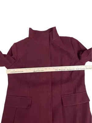 Vince Camuto Tailored Full Zip Snap Closure Pea Coat - Burgundy thumbnail 5