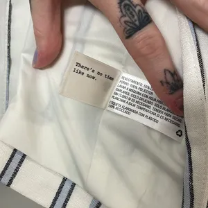 A New Day Blue & white White Linen Pinstripe Blazer thumbnail 8