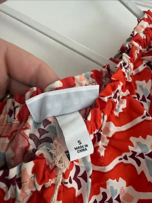 Rhode Red One-Shoulder Floral Ruffle Mini Dress with Waist Tie - NWT thumbnail 2