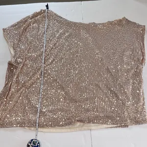 NWT‎ Torrid Gold Sequin Off The Shoulder Short Sleeve Pullover Top Size 6X thumbnail 8