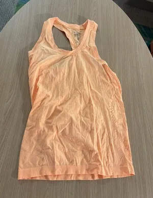 Athleta Racerback Tank Top Small Yellow 100% Nylon Textured Pull Over Bright thumbnail 1