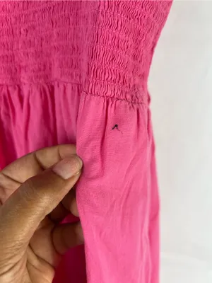 XiRENA Lorraine Pink Smocked Tie Strap Cotton Maxi Dress XS thumbnail 12