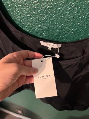 NWT Almina Concept Women Black Cropped Sleeveless Blouse XL thumbnail 2