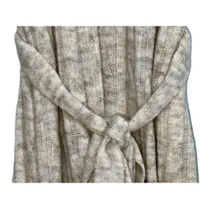 Abercrombie & Fitch Cream Ribbed Knit Long Sleeve Sweater Midi Dress Womens Sz S thumbnail 6