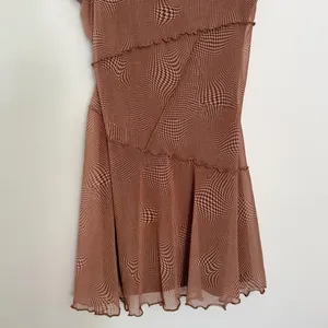 Urban Outfitters Moxie Mesh Mini Slip Dress Brown Swirl Optical Illusion Small thumbnail 10