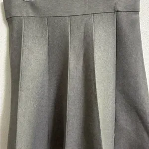 Ann Taylor Charcoal Grey pleated Knit Skirt L NWT thumbnail 2