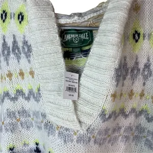 American‎ Eagle Oversized Soft and Cozy Wool Blend Hooded Sweater Gray XS NWT thumbnail 5