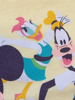 Disney Parks Play in the Park Yellow Pocket T Shirt XS Mickey Mouse Friends EUC thumbnail 6