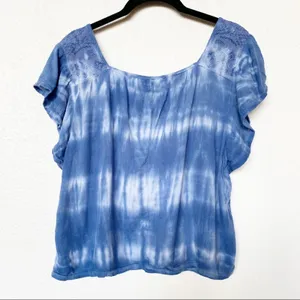 Hollister Embroidered Square Neck Tie Dye Top Size Small thumbnail 8
