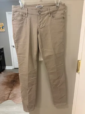 $78 Express Skinny Khaki Denim Pants Jeans - Size 6 - Excellent Condition thumbnail 3