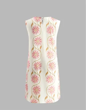 Romantic print sleeveless short dress thumbnail 6