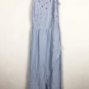 SAYLOR x Free People Melody Madi Maxi Dress Size XS Sky Blue Crochet Hi Low thumbnail 8