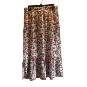 Nanette Lepore coastal Beachy maxi skirt Large boho vacation tropical thumbnail 3